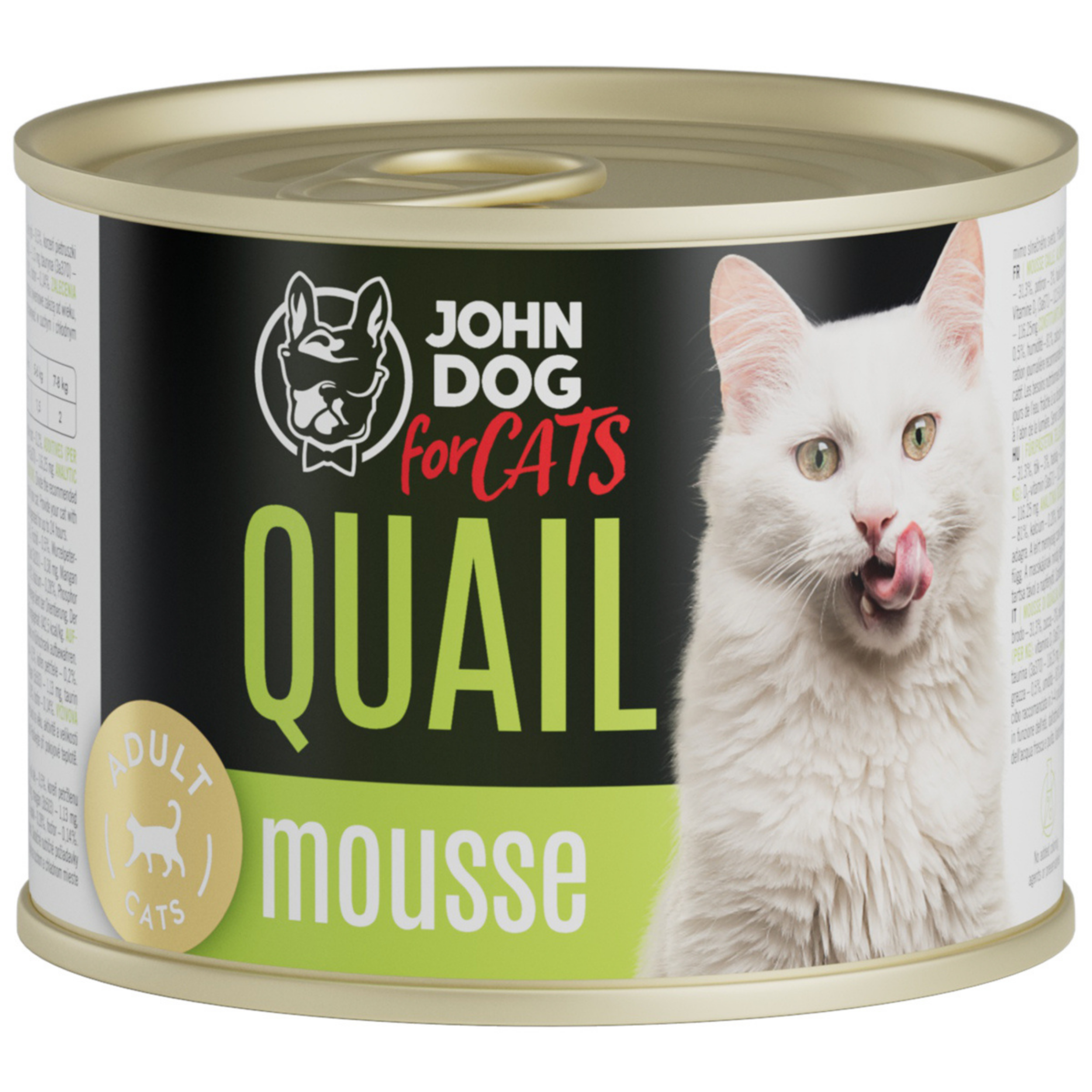 John Dog for Cats - Karma mokra Mousse- Przepiórka dla dorosłych kotów 200g JD_CAT_mousse_quail_adult_mus_przepiorka_dorosle_200g