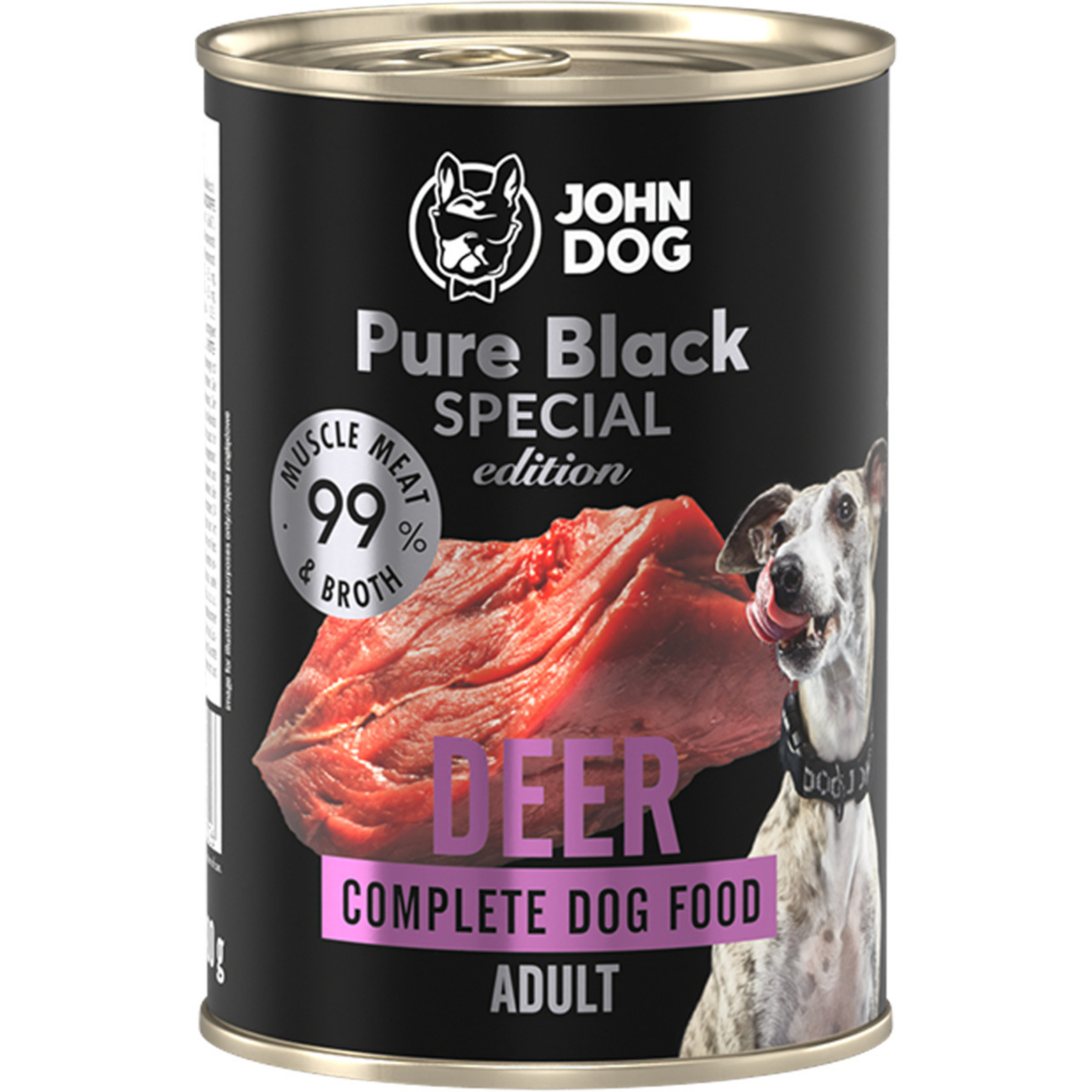 John Dog -Karma mokra- Pure Black Specjal Edition Jeleń dla psów 400g JD-PURE-BLACK-karma-mokra-DEER-SPECIAL-EDITION-