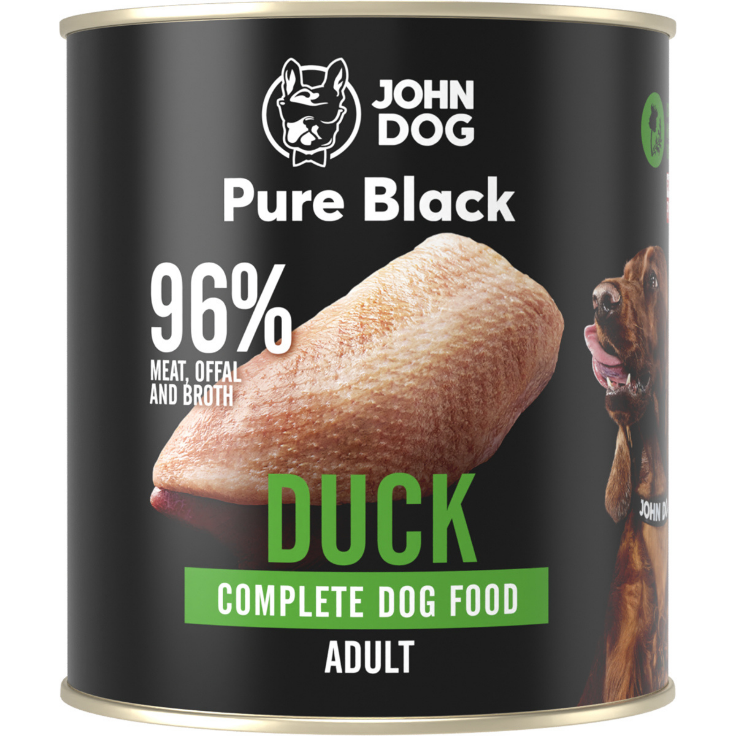John Dog - Karma mokra  - Pure Black Kaczka dla dorosłych psów 800g JD-PURE-BLACK-karma-mokra-adult-duck_800g