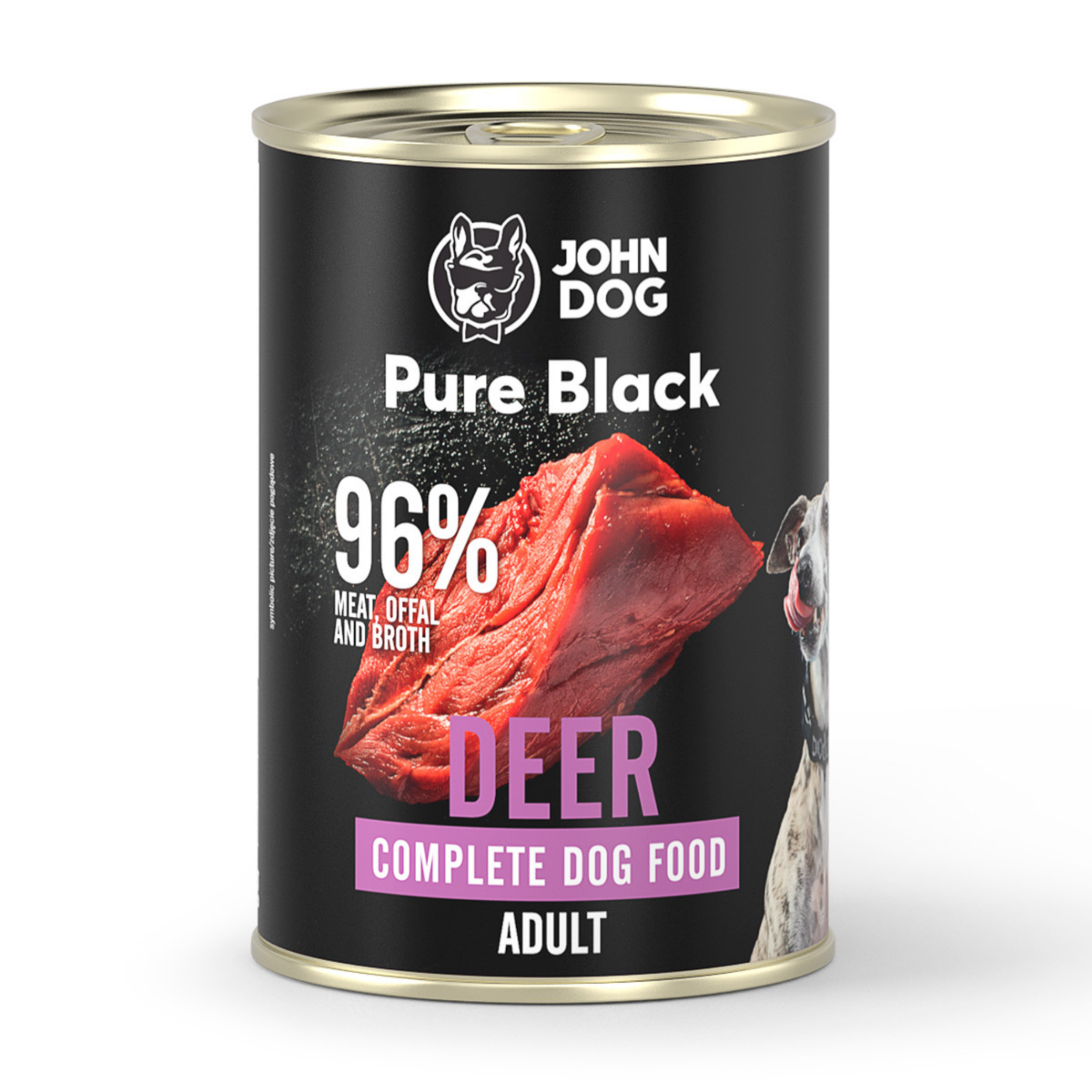 John Dog - Karma mokra  - Pure Black Jeleń dla dorosłych psów 400g JD_PURE_BLACK_ADULT_jelen_400g
