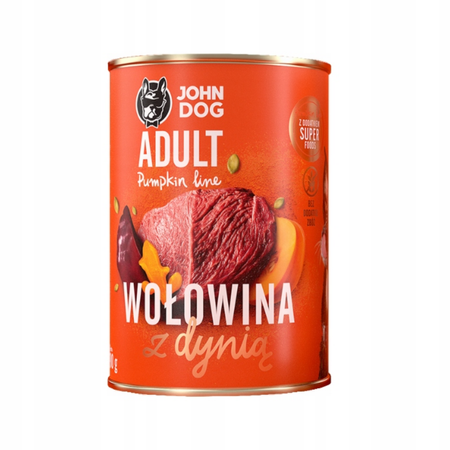 John Dog - Karma mokra - Pumpkin Line Wołowina z dynią dla dorosłych psów 400g