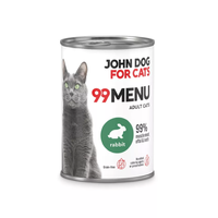 John Dog for Cats - Karma mokra 99 Menu - Królik dla dorosłych kotów 400 g