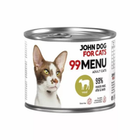 John Dog for Cats - Karma mokra 99 Menu-Cielęcina dla dorosłych kotów 200 g