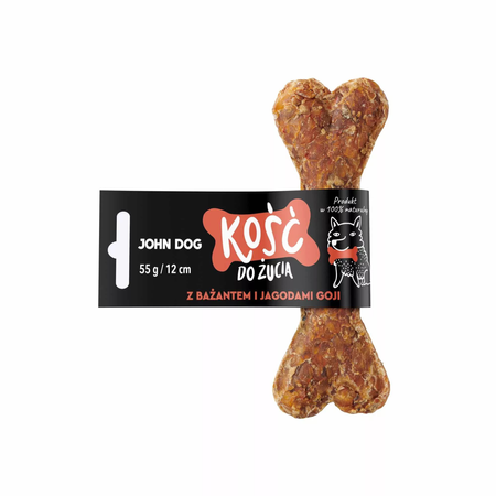 John Dog - Przysmaki dla psów - Kość do żucia z bażantem i jagodami goji