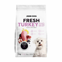 John Dog - Karma sucha Fresh Indyk z wołowiną dla dorosłych psów chrupki S 3 kg