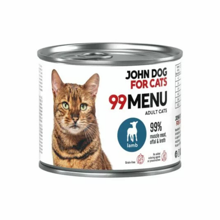 John Dog for Cats - Karma mokra 99 Menu-Jagnięcina dla dorosłych kotów 200g