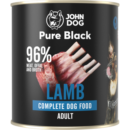John Dog - Karma mokra  - Pure Black Jagnięcina dla dorosłych psów 800g