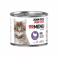 John Dog for Cats - Karma mokra 99 Menu - Indyk dla kociąt 200 g