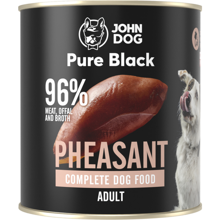 John Dog - Karma mokra  - Pure Black Bażant dla dorosłych psów 800g