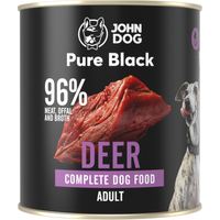 John Dog - Karma mokra  - Pure Black Jeleń dla dorosłych psów 800g