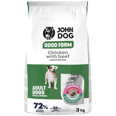 John Dog - Karma sucha Good Form Kurczak z wołowiną dla dorosłych psów 3 kg 