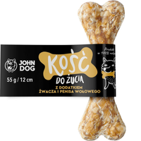 John Dog - Przysmaki dla psów - Kość do żucia ze żwaczem i penisem wołowym