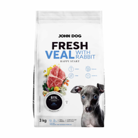John Dog - Karma sucha Fresh Cielęcina z królikiem dla szczeniąt chrupki S 3 kg