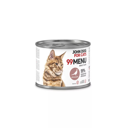 John Dog for Cats - Karma mokra 99 Menu - Bażant dla dorosłych kotów 200 g