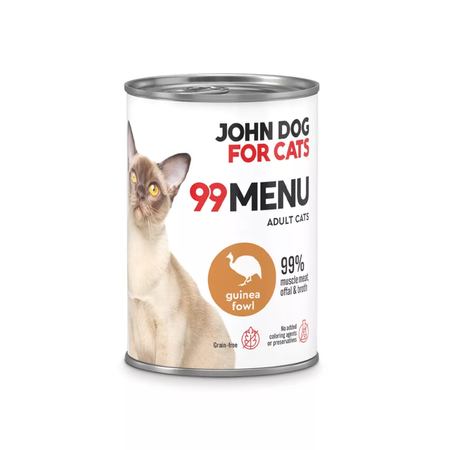 John Dog for Cats - Karma mokra 99 Menu-Perliczka dla dorosłych kotów 400 g