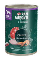 Pan Mięsko z ziołami – Pasztet z krewetkami dla dorosłych psów 400 g