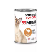 John Dog for Cats - Karma mokra 99 Menu-Perliczka dla dorosłych kotów 400 g