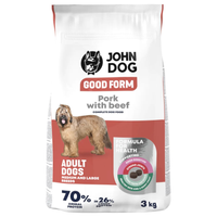 John Dog - Karma sucha Good Form Wieprzowina z wołowiną dla dorosłych psów 3 kg 