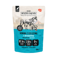 Wiejska Zagroda - Karma mokra - Konina z cielęciną i żurawiną dorosłych psów 500 g
