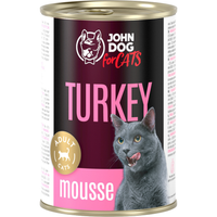John Dog for Cats - Karma mokra Mousse - Indyk dla dorosłych kotów 400 g