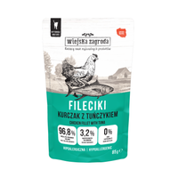 Wiejska Zagroda - Karma mokra -  Fileciki kurczak z tuńczykiem dla dorosłych kotów 85  g