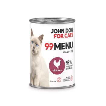 John Dog for Cats - Karma mokra 99 Menu - Kurczak dla dorosłych kotów 400 g