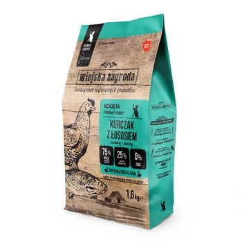 Wiejska Zagroda - Karma sucha - Kurczak z łososiem dla kociąt 1,6 kg