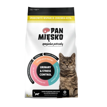 Pan Mięsko - Specjalne Potrzeby – Urinary & Stress Control  Indyk dla dorosłych kotów chrupki M 3 kg