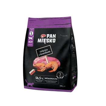 Pan Mięsko - Cielęcina z krewetkami dla dorosłych kotów chrupki S 400 g 