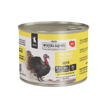 Wiejska Zagroda - Karma Monobiałkowa -  Indyk dla kociąt 200 g