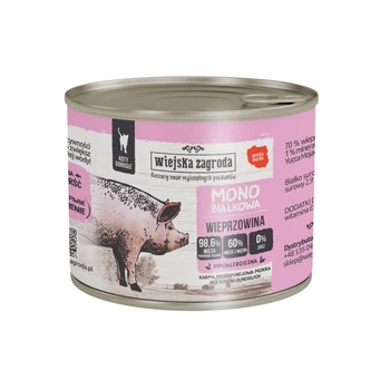 Wiejska Zagroda - Karma Monobiałkowa -  Wieprzowina dla dorosłych kotów 200 g