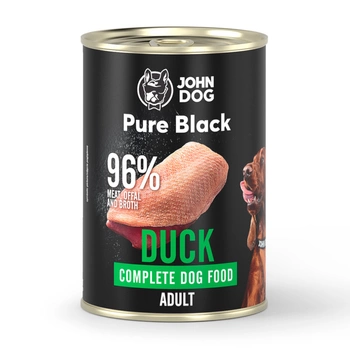 John Dog - Karma mokra  - Pure Black Kaczka dla dorosłych psów 400g