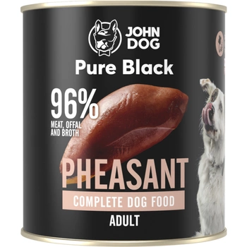 John Dog - Karma mokra  - Pure Black Bażant dla dorosłych psów 800g