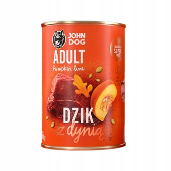 John Dog - Karma mokra - Pumpkin Line Dzik z dynią dla dorosłych psów 400g