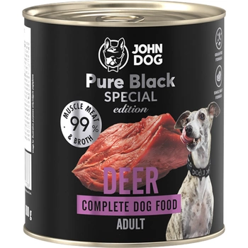 John Dog -Karma mokra- Pure Black Specjal Edition Jeleń dla psów 800g