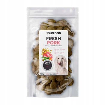 John Dog - Karma sucha Fresh Wieprzowina dla dorosłych psów chrupki L 120g 
