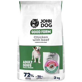 John Dog - Karma sucha Good Form Kurczak z wołowiną dla dorosłych psów 3 kg 